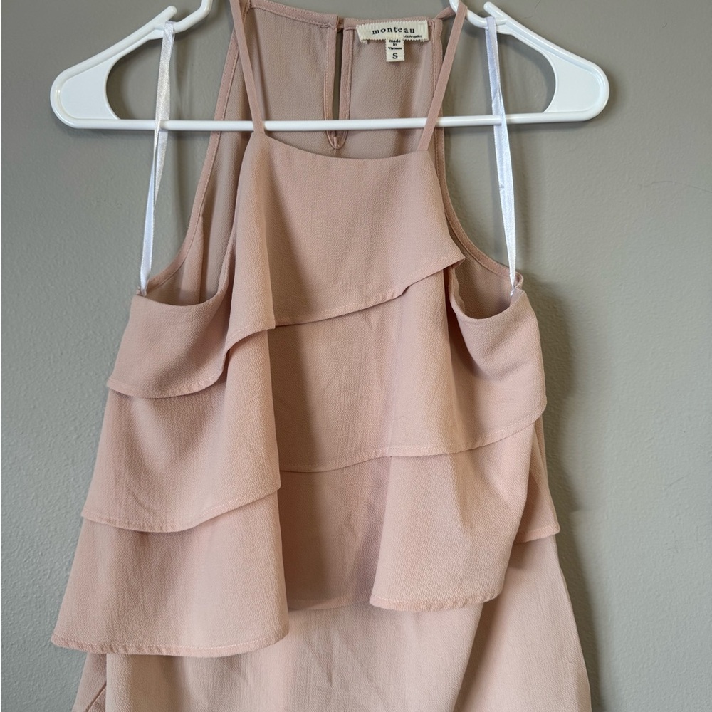 Monteau Pink Layered Tank Top